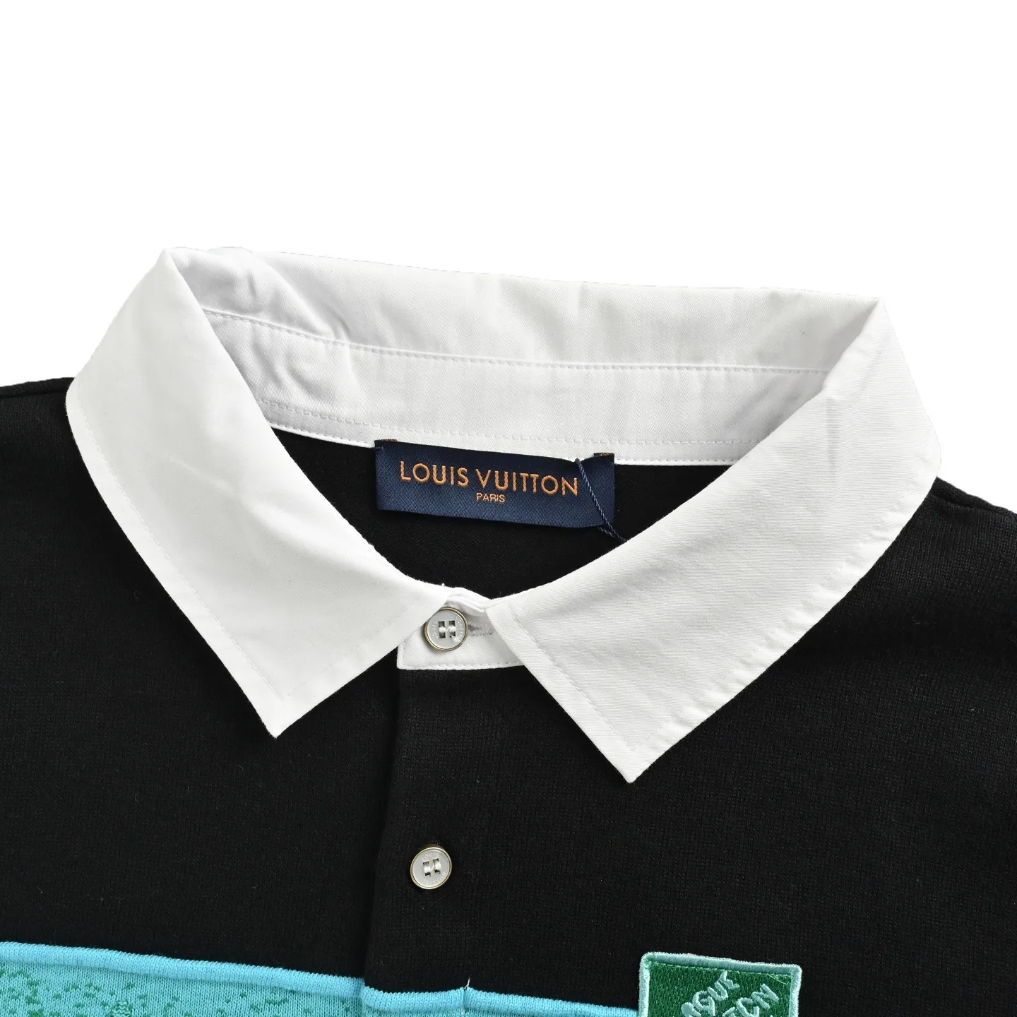 Louis Vuitton/Louis Vuitton 25ss gradient old flower jacquard color block knitted Polo short sleeves